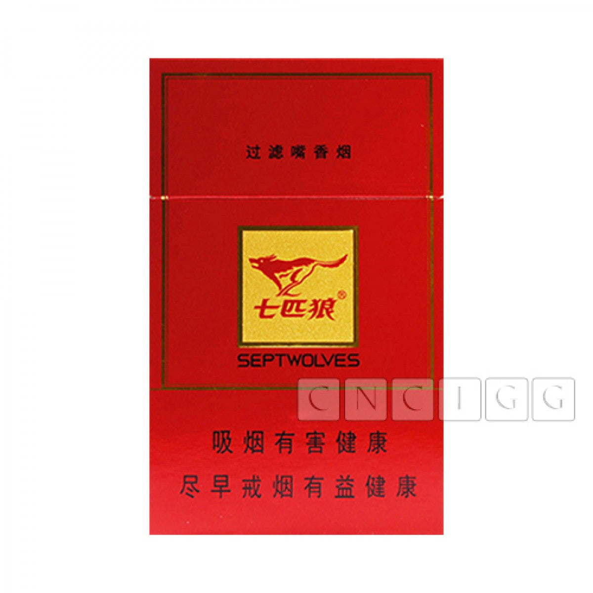 Septwolves (七匹狼) Red Carton — pack shot (carton holds 10 packs)