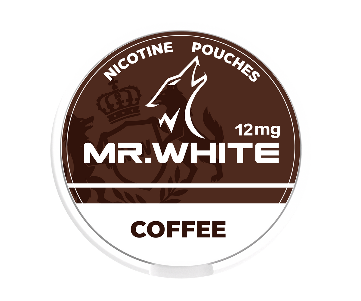 Mr.White Coffee 12 mg Nicotine Pouches — can shot