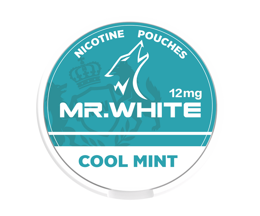 Mr.White Cool Mint 12 mg Nicotine Pouches (20 per can) — can shot
