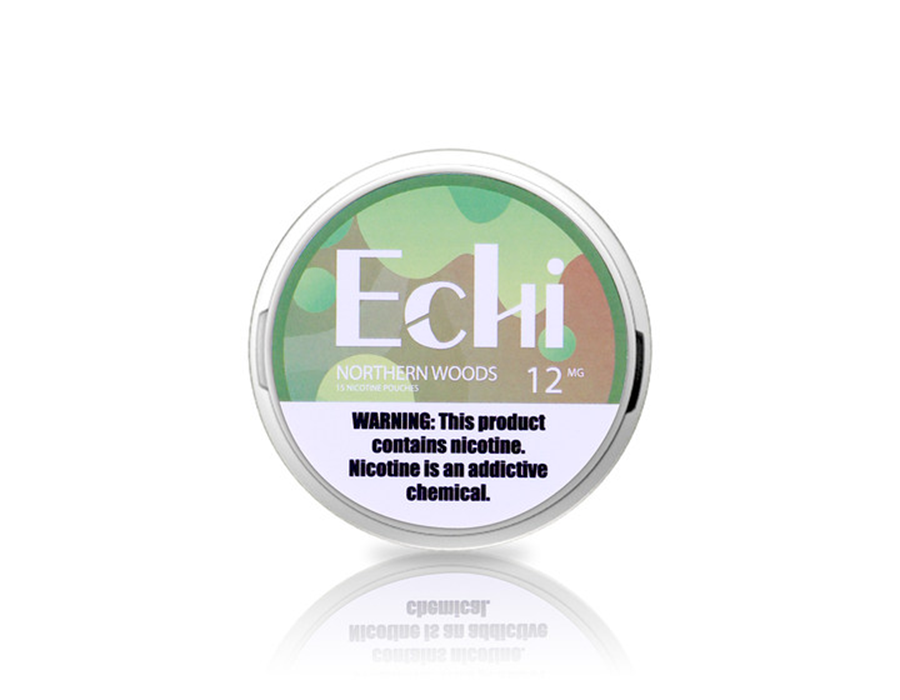 Echi Northern Woods 12 mg Nicotine Pouches — can shot
